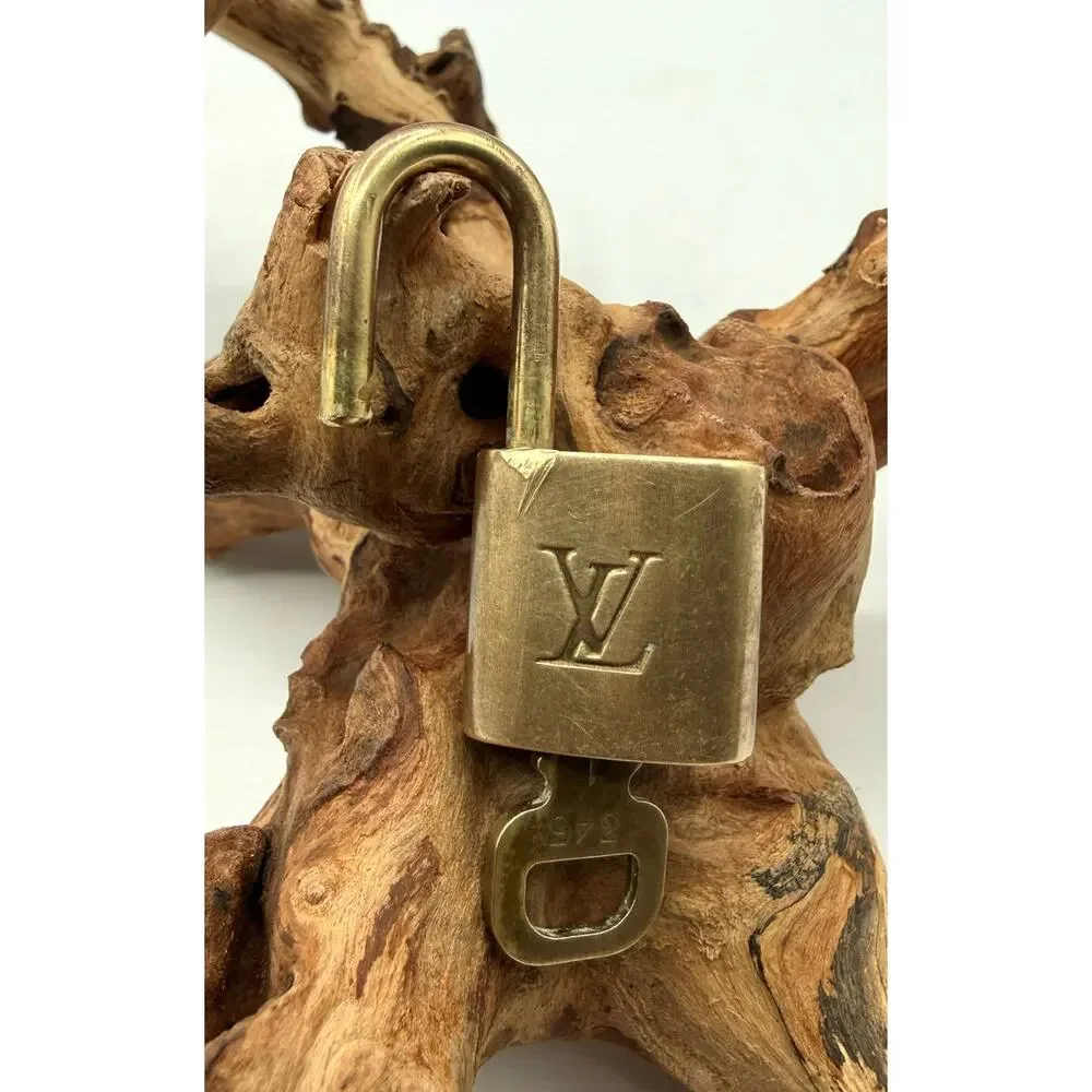 Louis Vuitton Signature Brass Padlock & Key 345